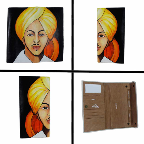 Shaeed Bhagat Singh - Artificial Leather, Black | Multiple Pockets, Travel Organizer, Durable Fabric