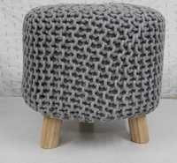 Knitted Cotton Pouffe Footstool