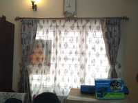 Window Curtains - Cotton Blend, Variable Dimensions, Off-white | Customizable Sizes, Durable Fabric, Easy Installation, Elegant Floral Design, Light Filtering, Privacy Ensured