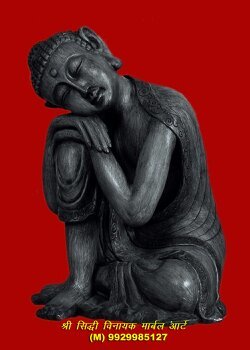 Black Marble Buddha Sculpture