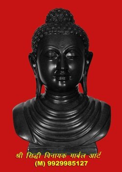 Black Marble Buddha Head Statue