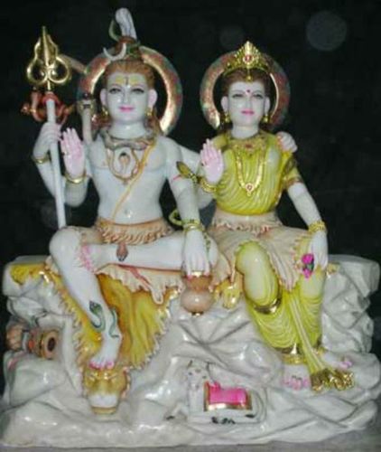 Marble Shiva Parvati Statue 