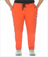 Ladies Track Pant - Cotton Blend, Orange Color | Anti-wrinkle, Waterproof, Odor-free, Double Pockets, Adjustable Waist