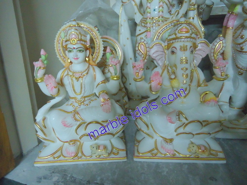 Marble Ganesh Laxmi Statue