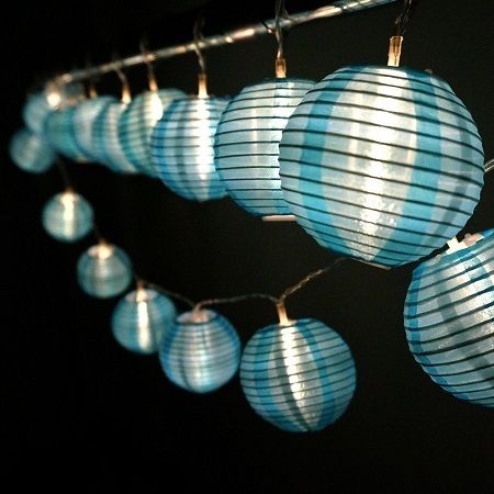 HQOON Globe String Lights with Mini Nylon Lantern