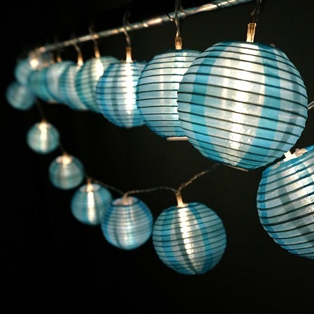HQOON Globe String Lights with Mini Nylon Lantern