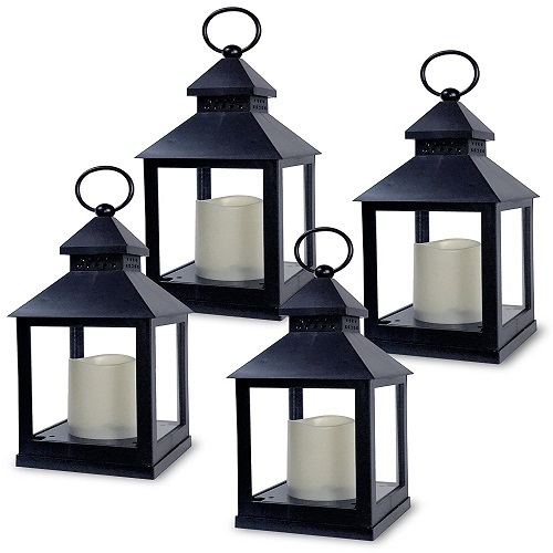 Decorative Lanterns - Set of 4 - 5 Hour Timer