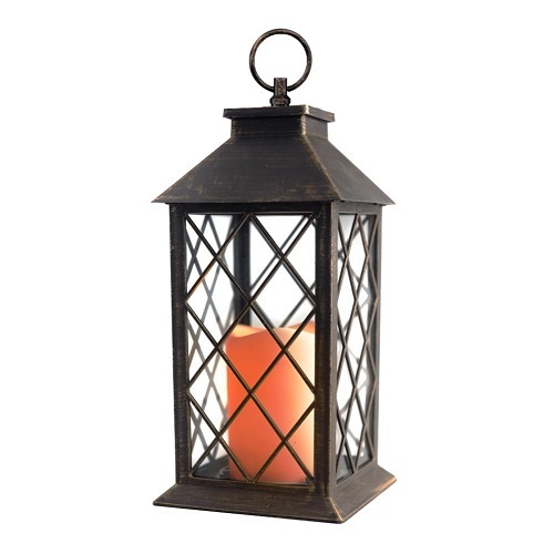 14''Candle Lantern with Flickering Flameless Led Candle