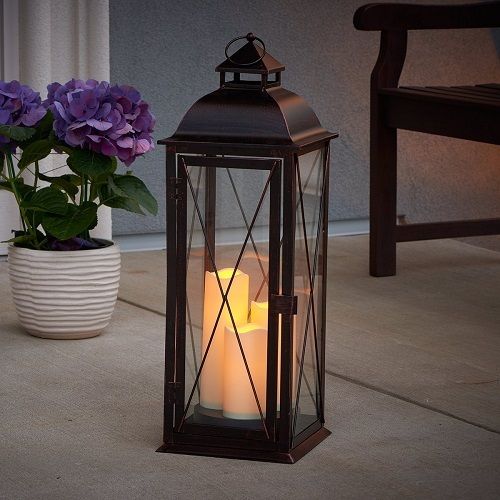 Smart Living Salerno 27-Inch Triple LED Candle Lantern