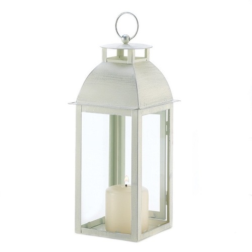 Gifts & Decor Home Garden Distressed Candle Holder Lantern Stand,Ivory