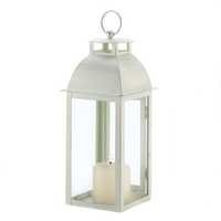 Gifts & Decor Home Garden Distressed Candle Holder Lantern Stand,ivory