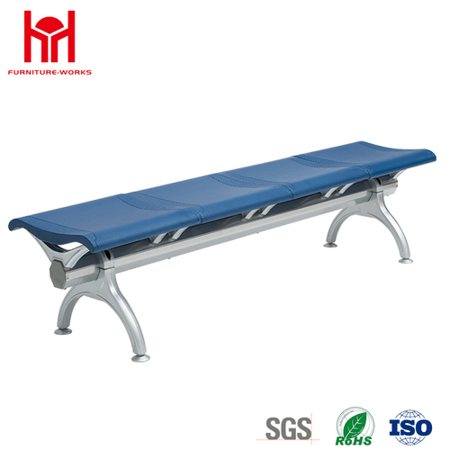 Blue 4 Seaters PU Seat Waiting Steel Chair