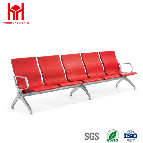 Comfortable Black 5 Seaters PU Public Chair