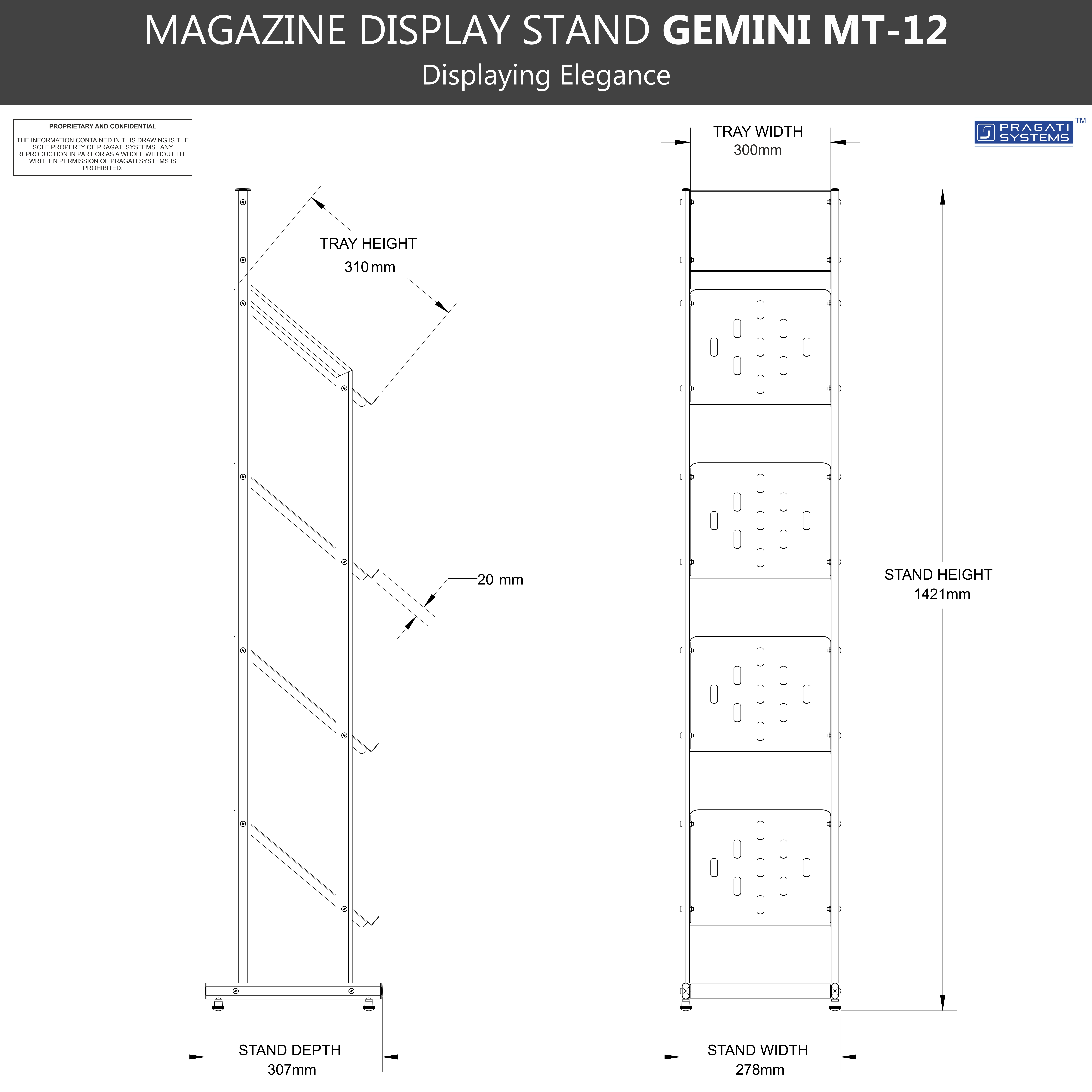 MT-12 Literature Rack & Magazine Display Stand