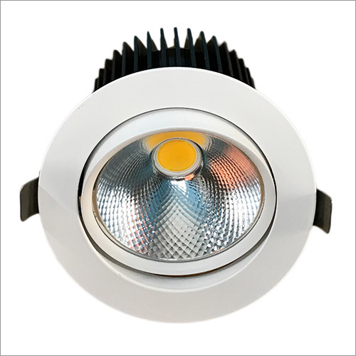 24W COB Downlight - Aluminium Material, Round Shape, Grey Color | Ideal for Shop and Office Use