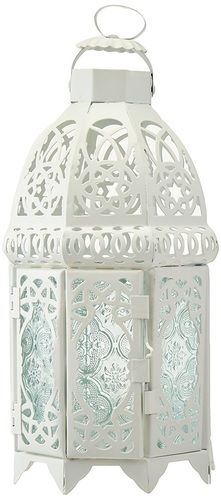 Gifts & Decor Lattice Hanging Candle Holder Lantern Centerpiece, White