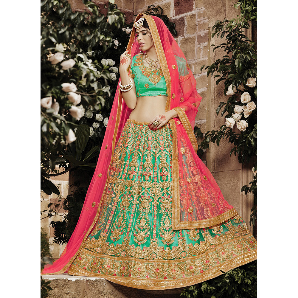 Ladies Light Green Net Lehenga Choli