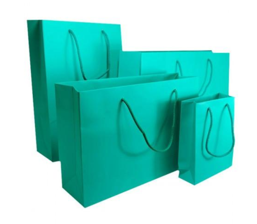 Aqua Green Matt Laminated Carrier Bag