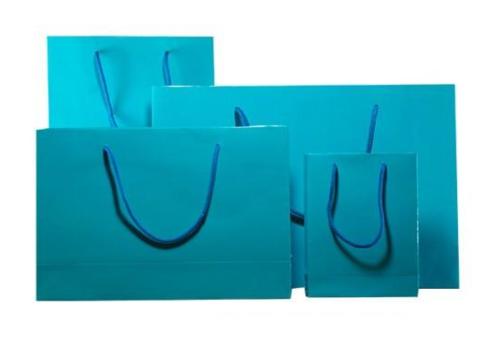 Turquoise Blue Gloss Laminated Carrier Bag
