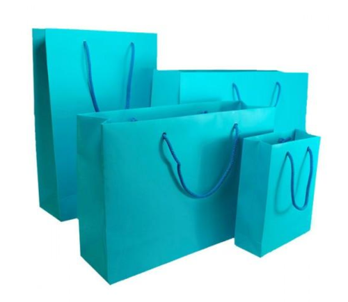 Turquoise Blue Matt Laminated Carrier Bag