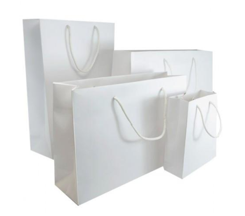 White Matt Laminated Carrier Bag