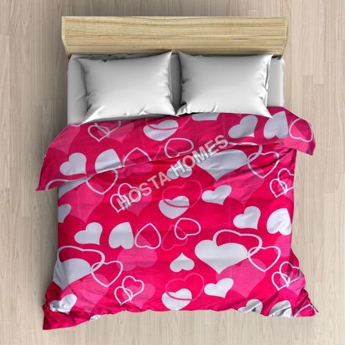 Heart Print Single Bed AC Blanket With Pillow Cover(All Weight available)