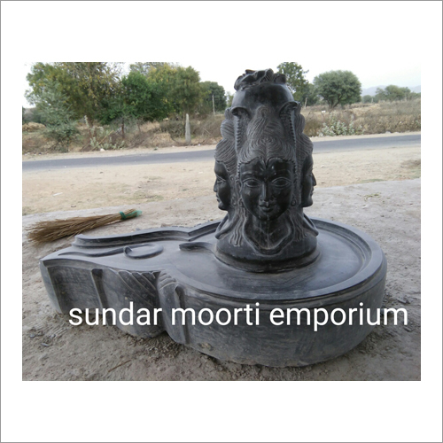 Black Marble Panchmukhi Shivling Statue Height: 2 Foot (Ft)