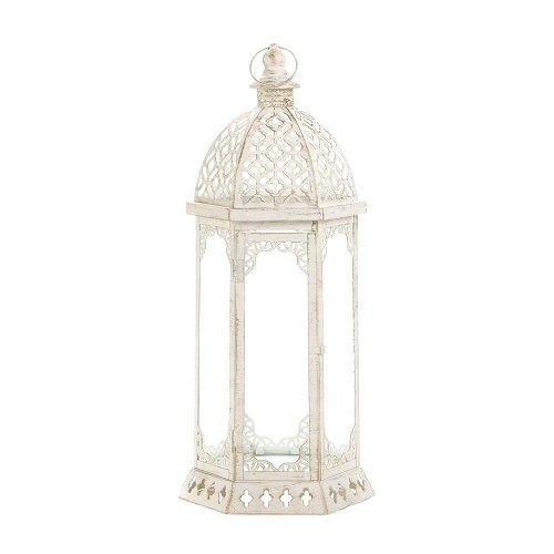 KOEHLER Graceful Distressed White Large Lantern