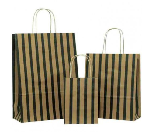 Black Stripes on Brown Paper Carrier Bag