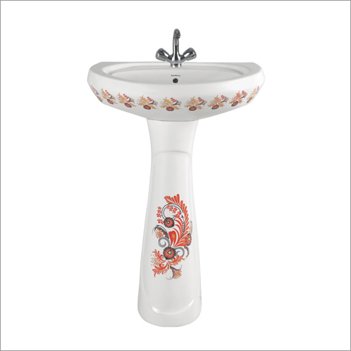 Repose Set - Red Sticker Pedestal Wash Basin