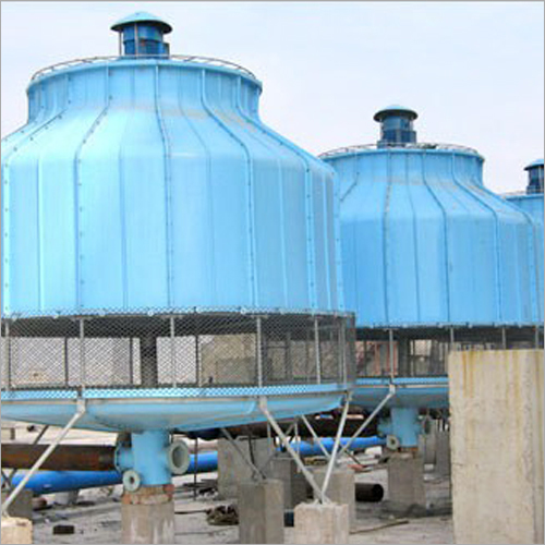 Round FRP Cooling Tower - Durable FRP Material, 1-Year Warranty | Efficient Water Sprinkling, Low Maintenance Design