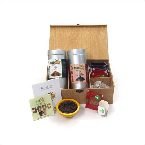 Brown Compartment Tea Chest Box