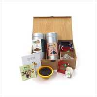 Brown Compartment Tea Chest Box