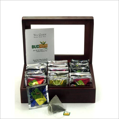 Budwhite Tea Executive Gift Set - Medium Density Fiberboard, 36 Pyramid Tea Bags with 18 Varieties, Black Color | Elegant Design, Ideal Gift for Tea Lovers, Health Benefits for Digestion and Blood Pressure