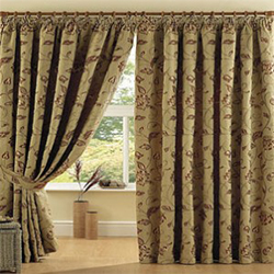 Designer Curtain - Polyester Blend Variable Dimensions Beige Floral Pattern | Decorative Durable Fabric Easy Cleaning Light Blocking Shrink Resistant Versatile Use