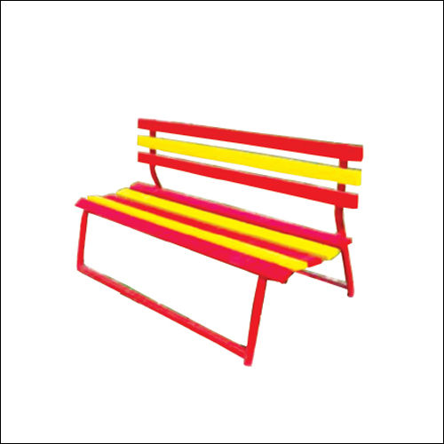 Yellow And Red Garden Economy Bench