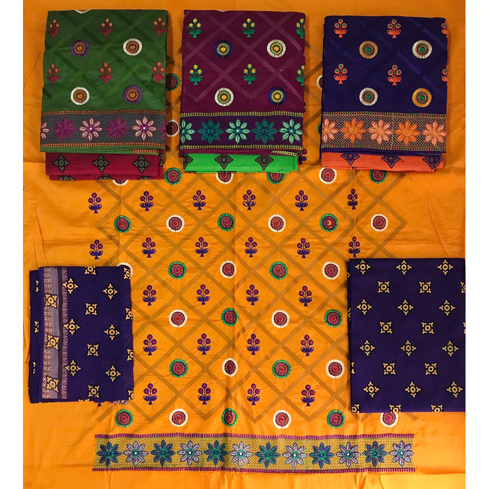 Cotton Unstitched Suit (Godhwal Border)