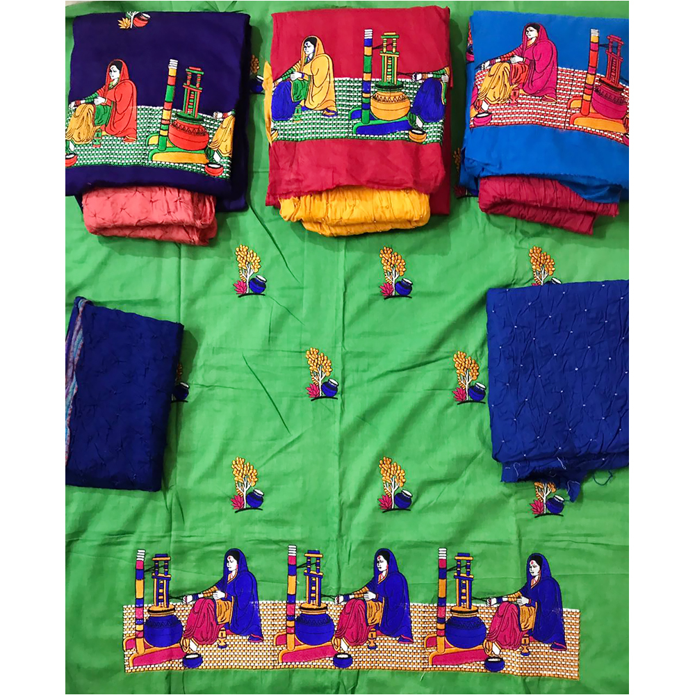 Kutchi Worked Unstitched Suits