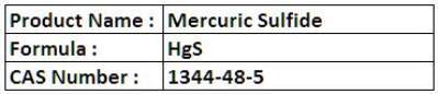 Mercuric Sulfide - HgS Chemical Compound High Purity Insoluble Laboratory Reagent