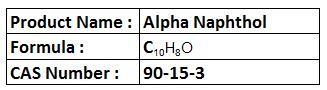 Alpha Naphthol - CââHâO Boiling Point 286Â°C Density 1.22 g/cmÂ³ | High Reactivity Versatile Uses Chemical Intermediate