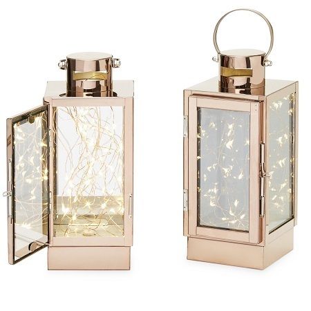 Rose Gold Flameless Lanterns