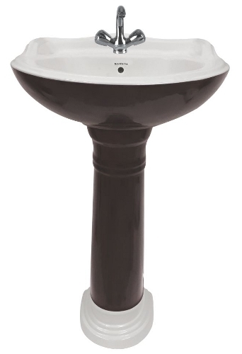 Black Wooden Pedestal Wash Basin