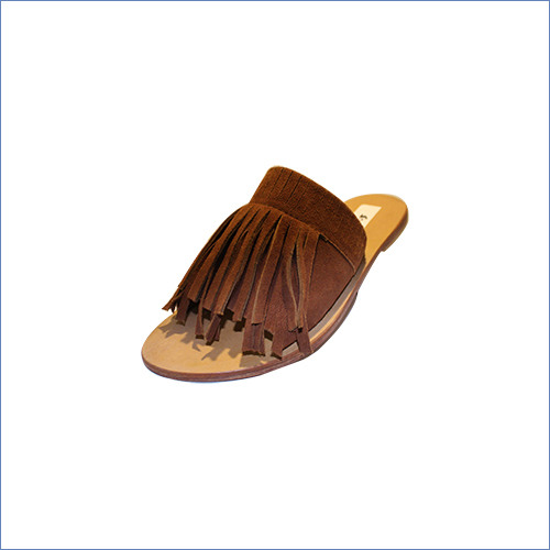Fringe Leather Flat By RPS TRADERS