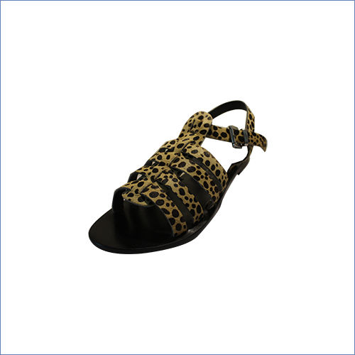 Animal Print Leather Sandal