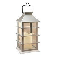 Lumabase Solar 5.5 In. X 13.5 In. Silver Lantern
