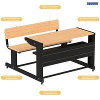 Sheet-metal Classroom Study Dual Desk DDS-0203