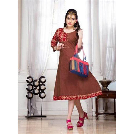 Maroon Ladies Stylish Cotton Kurti