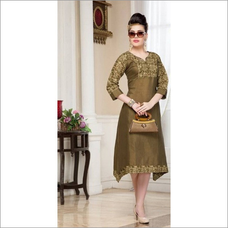 Drab Ladies Simple Cotton Kurti