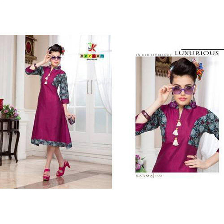 Pink Ladies Stylish Fancy Kurti