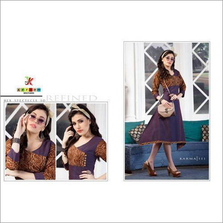 Purple Ladies Fancy Kurti